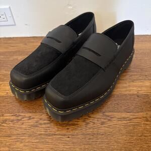 Dr Martens NWOB Penton Bex Square Toe Hair-On & Leather Loafers Chunky Mens 12